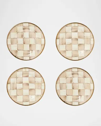 MacKenzie-Childs Mocha Check Appetizer Plates, Set of 4 | Thumbnail 2 MacKenzie-Childs Mocha Check Appetizer Plates, Set of 4 | Thumbnail 2