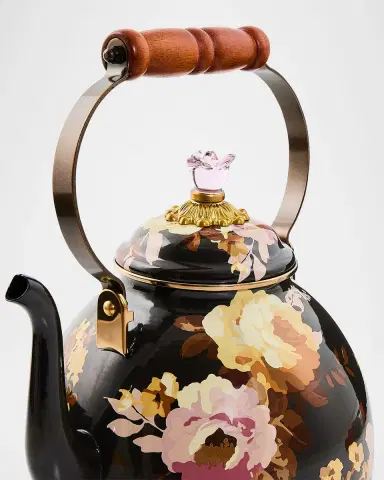 MacKenzie-Childs Wild Rose Mocha 3-Quart Tea Kettle | Thumbnail 2 MacKenzie-Childs Wild Rose Mocha 3-Quart Tea Kettle | Thumbnail 2