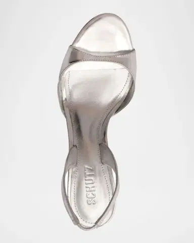 Schutz Scarlett Metallic Leather Mid-Heel Slingback Sandals | Thumbnail 4 Schutz Scarlett Metallic Leather Mid-Heel Slingback Sandals | Thumbnail 4
