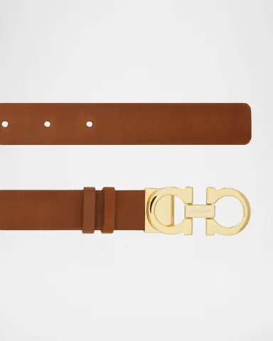 Ferragamo Donna Suede Double Gancini Belt | Thumbnail 3 Ferragamo Donna Suede Double Gancini Belt | Thumbnail 3