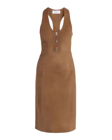 Ferragamo Nubuck Suede Sleeveless Midi Dress | Thumbnail 1 Ferragamo Nubuck Suede Sleeveless Midi Dress | Thumbnail 1