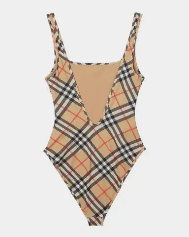 Burberry Sabina Check V-Back One-Piece Swimsuit | Thumbnail 6 Burberry Sabina Check V-Back One-Piece Swimsuit | Thumbnail 6