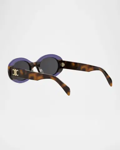 CELINE Triomphe 52mm Oval Acetate Sunglasses | Thumbnail 2 CELINE Triomphe 52mm Oval Acetate Sunglasses | Thumbnail 2