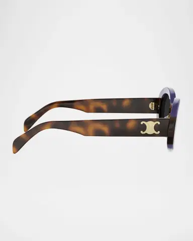 CELINE Triomphe 52mm Oval Acetate Sunglasses | Thumbnail 4 CELINE Triomphe 52mm Oval Acetate Sunglasses | Thumbnail 4