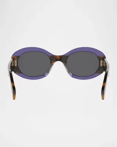 CELINE Triomphe 52mm Oval Acetate Sunglasses | Thumbnail 5 CELINE Triomphe 52mm Oval Acetate Sunglasses | Thumbnail 5