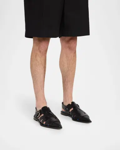 Lanvin Men's Leather Pointed-Toe Gladiator Sandals | Thumbnail 2 Lanvin Men's Leather Pointed-Toe Gladiator Sandals | Thumbnail 2