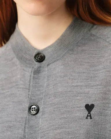 AMI PARIS Ami De Coeur Embroidered Crewneck Cardigan | Thumbnail 6 AMI PARIS Ami De Coeur Embroidered Crewneck Cardigan | Thumbnail 6