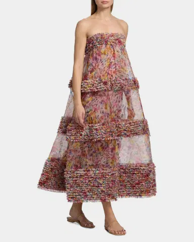 Zimmermann Luna Ruffle Bandeau Gown | Thumbnail 3 Zimmermann Luna Ruffle Bandeau Gown | Thumbnail 3