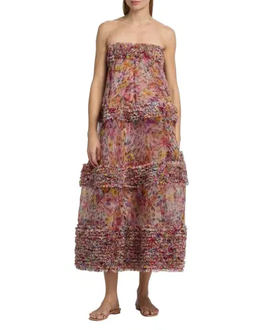 Zimmermann Luna Ruffle Bandeau Gown | Thumbnail 1 Zimmermann Luna Ruffle Bandeau Gown | Thumbnail 1