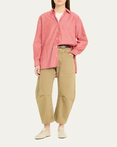 Nili Lotan Shon Herringbone Barrel-Leg Ankle Pants | Thumbnail 2 Nili Lotan Shon Herringbone Barrel-Leg Ankle Pants | Thumbnail 2