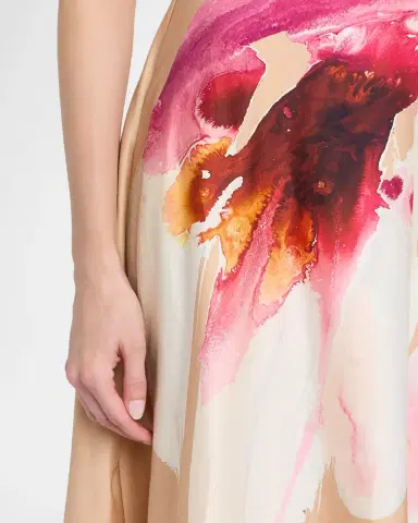 Rickie Freeman for Teri Jon Large Bloom Belted Cotton Midi Dress | Thumbnail 5 Rickie Freeman for Teri Jon Large Bloom Belted Cotton Midi Dress | Thumbnail 5