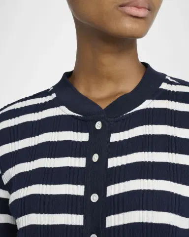 Thom Browne Striped Cotton Rib Crewneck Cardigan | Thumbnail 5 Thom Browne Striped Cotton Rib Crewneck Cardigan | Thumbnail 5