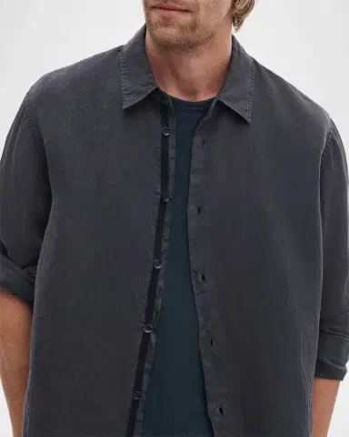 Rag & Bone Men 's Finch Linen Button-Down Shirt | Thumbnail 5 Rag & Bone Men 's Finch Linen Button-Down Shirt | Thumbnail 5