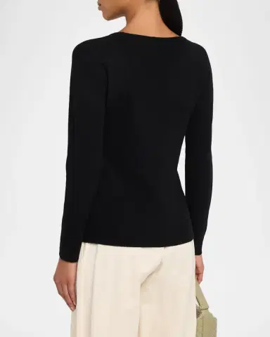 The Row Nezana Cashmere Long-Sleeve Top | Thumbnail 3 The Row Nezana Cashmere Long-Sleeve Top | Thumbnail 3