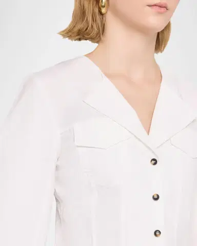 Ganni Long-Sleeve Seamed Cotton Top | Thumbnail 5 Ganni Long-Sleeve Seamed Cotton Top | Thumbnail 5