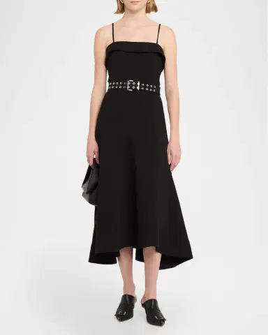 Ganni Future Twill Suiting Midi Dress | Thumbnail 2 Ganni Future Twill Suiting Midi Dress | Thumbnail 2