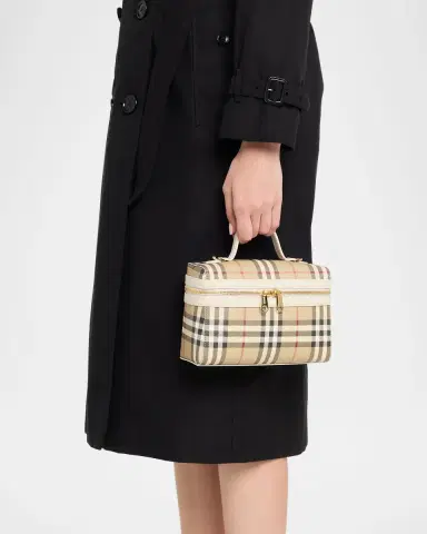 Burberry Check Leather Vanity Bag | Thumbnail 2 Burberry Check Leather Vanity Bag | Thumbnail 2