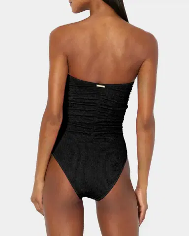 Milly Textured Ruched Strapless One-Piece Swimsuit | Thumbnail 3 Milly Textured Ruched Strapless One-Piece Swimsuit | Thumbnail 3