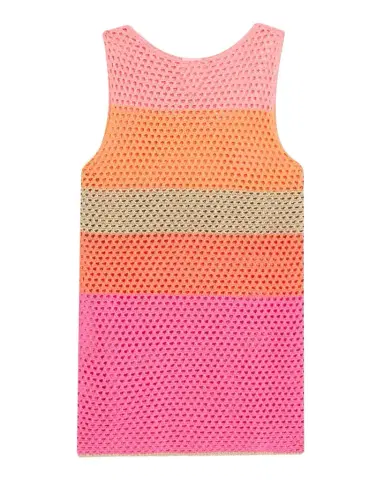 Milly Open-Knit Striped Mini Dress Coverup | Thumbnail 1 Milly Open-Knit Striped Mini Dress Coverup | Thumbnail 1