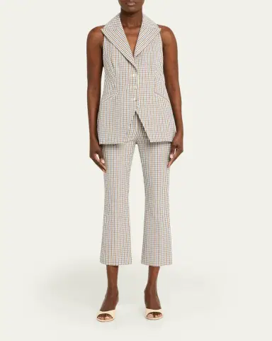 Veronica Beard Arte Plaid Kick-Flare Pants | Thumbnail 2 Veronica Beard Arte Plaid Kick-Flare Pants | Thumbnail 2