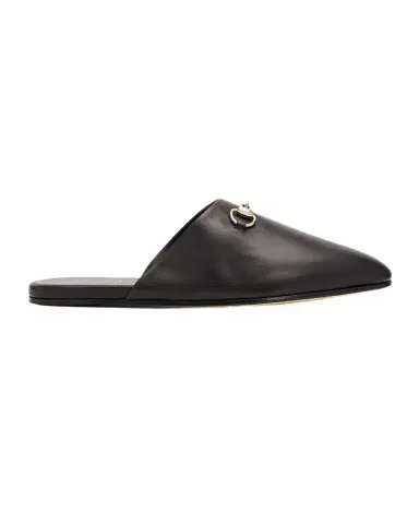 Gucci Men's Lucy Horsebit Nappa Leather Mules | Thumbnail 1 Gucci Men's Lucy Horsebit Nappa Leather Mules | Thumbnail 1