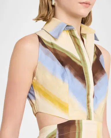JBQ Fiona Watercolor Stripe Cutout Midi Dress | Thumbnail 5 JBQ Fiona Watercolor Stripe Cutout Midi Dress | Thumbnail 5