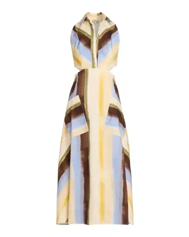 JBQ Fiona Watercolor Stripe Cutout Midi Dress | Thumbnail 1 JBQ Fiona Watercolor Stripe Cutout Midi Dress | Thumbnail 1