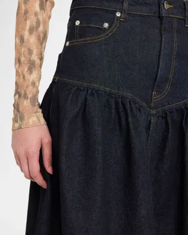 Ganni Stretch Denim Midi Skirt | Thumbnail 5 Ganni Stretch Denim Midi Skirt | Thumbnail 5