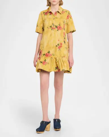 Ganni Floral Denim Mini Dress | Thumbnail 2 Ganni Floral Denim Mini Dress | Thumbnail 2