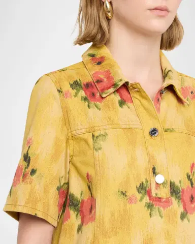 Ganni Floral Denim Mini Dress | Thumbnail 5 Ganni Floral Denim Mini Dress | Thumbnail 5