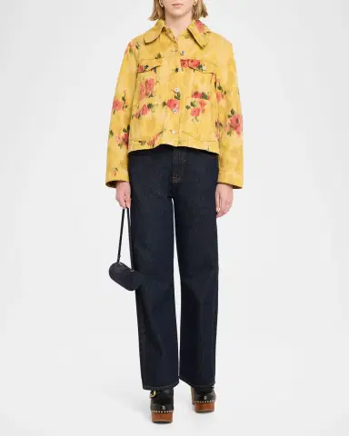 Ganni Floral Denim Jacket | Thumbnail 2 Ganni Floral Denim Jacket | Thumbnail 2