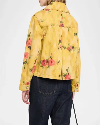 Ganni Floral Denim Jacket | Thumbnail 3 Ganni Floral Denim Jacket | Thumbnail 3