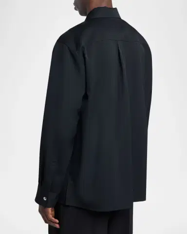 Bottega Veneta Men's Oversized Wool Flap-Pocket Shirt Jacket | Thumbnail 3 Bottega Veneta Men's Oversized Wool Flap-Pocket Shirt Jacket | Thumbnail 3