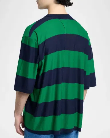 Bottega Veneta en 's Cashmere Wide-Stripe Oversized Crewneck T-Shirt | Thumbnail 3 Bottega Veneta en 's Cashmere Wide-Stripe Oversized Crewneck T-Shirt | Thumbnail 3