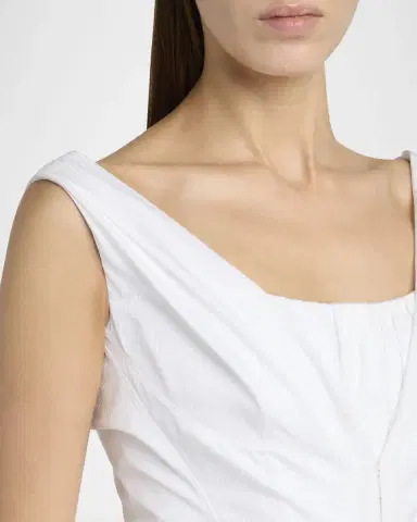 Alexander McQueen Striped Cotton Cinched Handkerchief Mini Dress | Thumbnail 5 Alexander McQueen Striped Cotton Cinched Handkerchief Mini Dress | Thumbnail 5