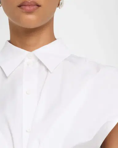 Alexander McQueen Responsible Cotton Gathered-Waist Button-Down Shirt | Thumbnail 5 Alexander McQueen Responsible Cotton Gathered-Waist Button-Down Shirt | Thumbnail 5