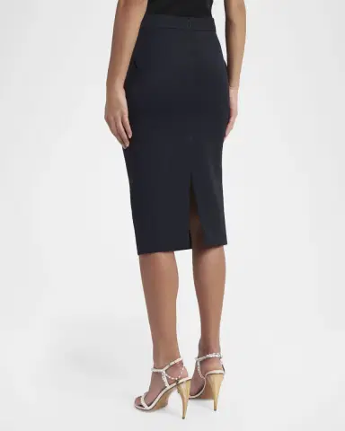 Alexander McQueen Front-Pocket Grain De Poudre Pencil Skirt | Thumbnail 3 Alexander McQueen Front-Pocket Grain De Poudre Pencil Skirt | Thumbnail 3