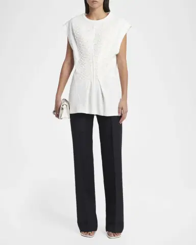 Alexander McQueen Frogging Embroidered Cotton T-Shirt | Thumbnail 2 Alexander McQueen Frogging Embroidered Cotton T-Shirt | Thumbnail 2