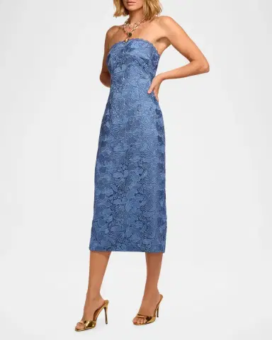 Ramy Brook Tessa Strapless Floral Lace Midi Dress | Thumbnail 2 Ramy Brook Tessa Strapless Floral Lace Midi Dress | Thumbnail 2