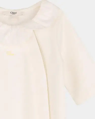 Chloé Girl's Cotton Pyjamas, Bib, & Hat Set, 1M-9M | Thumbnail 5 Chloé Girl's Cotton Pyjamas, Bib, & Hat Set, 1M-9M | Thumbnail 5