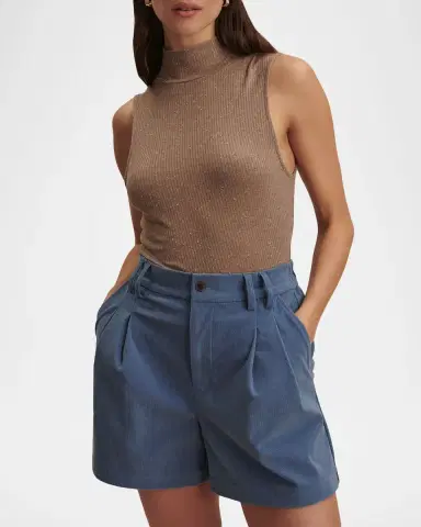 Varley Jorden Pleated Corduroy High-Rise Shorts | Thumbnail 4 Varley Jorden Pleated Corduroy High-Rise Shorts | Thumbnail 4