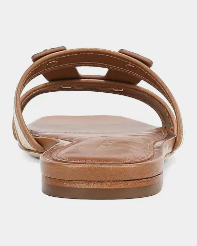 Veronica Beard Via Canvas and Leather Flat Slide Sandals | Thumbnail 2 Veronica Beard Via Canvas and Leather Flat Slide Sandals | Thumbnail 2