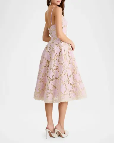 HELSI Amelia Plunging Floral Lace Midi Dress | Thumbnail 3 HELSI Amelia Plunging Floral Lace Midi Dress | Thumbnail 3