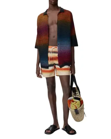 LOEWE x Paula's Ibiza Men's Multi-Stripe Knit Shirt | Thumbnail 1 LOEWE x Paula's Ibiza Men's Multi-Stripe Knit Shirt | Thumbnail 1