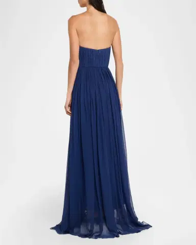 PAMELLA ROLAND Strapless Crystal Embellished Chiffon Gown | Thumbnail 3 PAMELLA ROLAND Strapless Crystal Embellished Chiffon Gown | Thumbnail 3