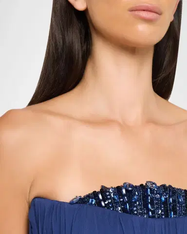 PAMELLA ROLAND Strapless Crystal Embellished Chiffon Gown | Thumbnail 5 PAMELLA ROLAND Strapless Crystal Embellished Chiffon Gown | Thumbnail 5