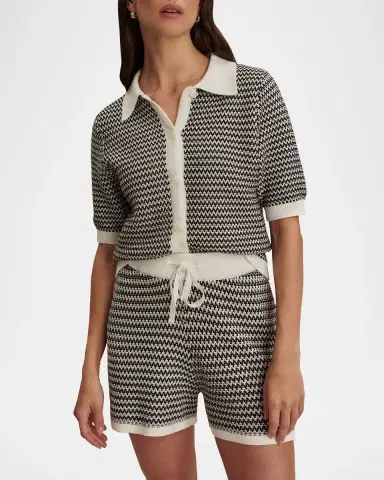 Varley Villiers Zigzag Cotton Shorts | Thumbnail 4 Varley Villiers Zigzag Cotton Shorts | Thumbnail 4