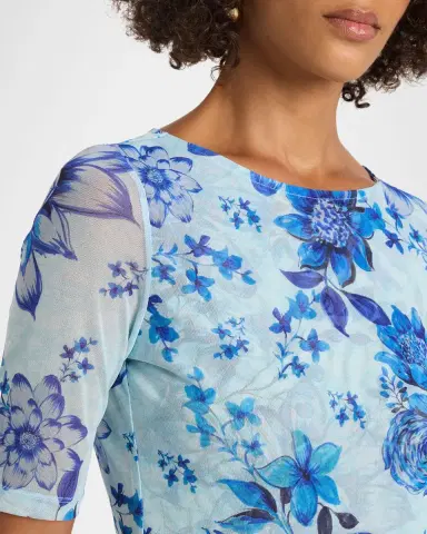 Johnny Was Elbow-Sleeve Botanical Floral Mesh Top | Thumbnail 5 Johnny Was Elbow-Sleeve Botanical Floral Mesh Top | Thumbnail 5