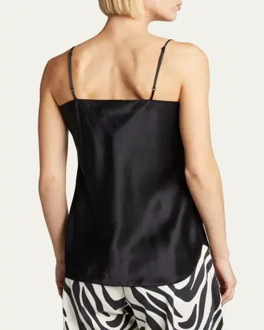 Nili Lotan Isabella Satin Cami Top, Black | Thumbnail 2 Nili Lotan Isabella Satin Cami Top, Black | Thumbnail 2