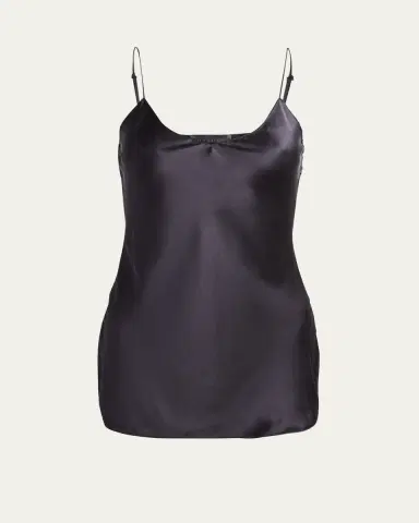 Nili Lotan Isabella Satin Cami Top, Black | Thumbnail 5 Nili Lotan Isabella Satin Cami Top, Black | Thumbnail 5